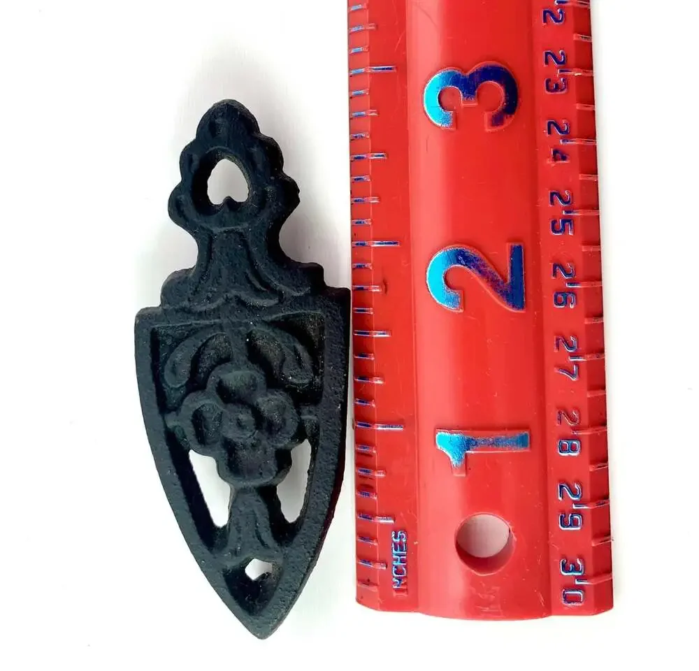 Miniature Cast Iron Black flower Trivet